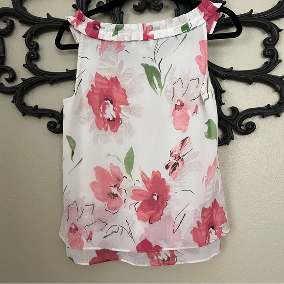 Ann Taylor LOFT Floral Sleeveless Top Size Petite M - Picture 3 of 13